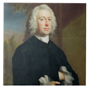 An Unknown Man in Black, 1735 (oil on canvas) Tile