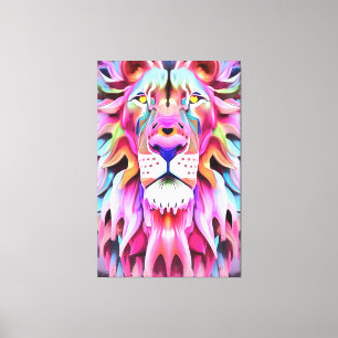 An Unreal Dreamlike Lion Fantasy Art Canvas Print