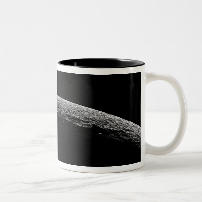 An unreal landscape of Saturn's moon Two-Tone Coffee Mug (Right)