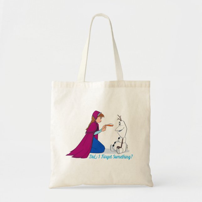 Ana Giving Olaf Carrot Nose Tote Bag (Front)
