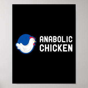 Anabolic Chicken Steroid Gym Fitness Bodybuilding Poster