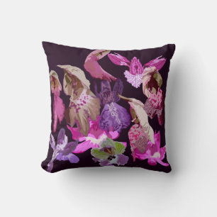 Anacamptis orchids throw pillow