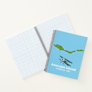 Anacapa Island California USA map Postcard Notebook