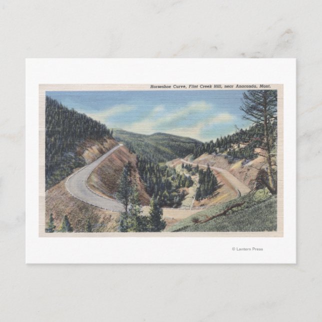 Anaconda, Montana - Horseshoe Curve Postcard (Front)