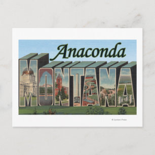Anaconda, Montana - Large Letter Scenes Postcard
