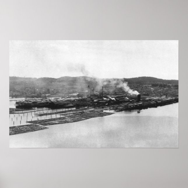 Anacortes, WA View of Morrison Mill Photograph Poster (Front)