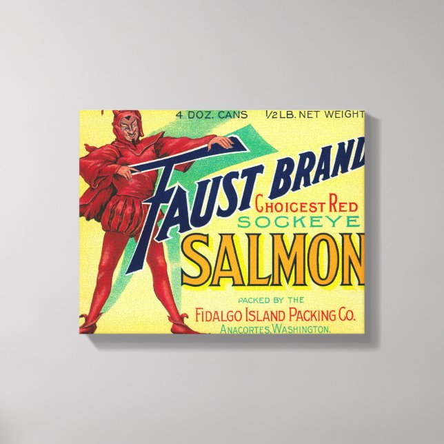 Anacortes, Washington - Faust Salmon Case Label Canvas Print (Front)