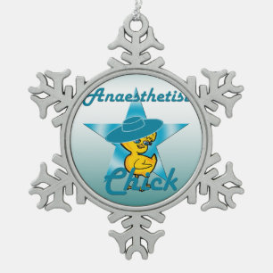 Anaesthetist Chick #7 Snowflake Pewter Christmas Ornament