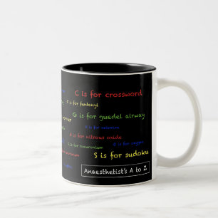 Anaesthetist's A to Z Mug - black