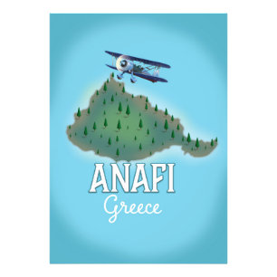 Anafi Island Greece travel poster. Photo Print
