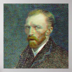 Anaglyph 3D Vincent van Gog Self-Portrait Ear Pipe Poster