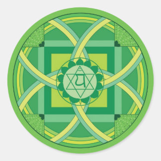Anahata chakra Mandala Classic Round Sticker
