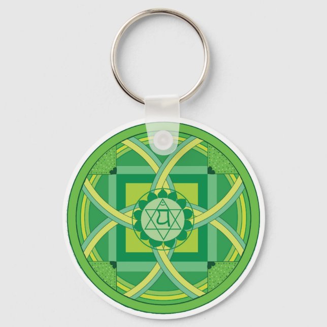 Anahata chakra Mandala Keychain (Front)