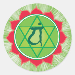 Anahata Heart Chakra Classic Round Sticker, Matte Sticker