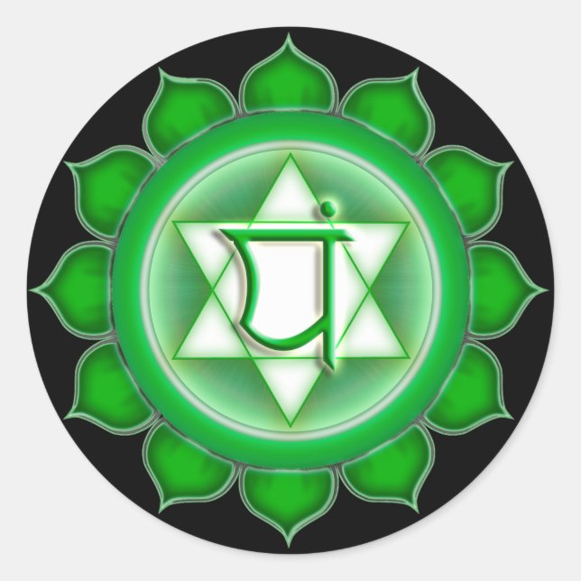 Anahata or Heart the 4th Chakra Classic Round Sticker (Front)