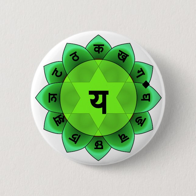 Anahata The Heart Chakra 2 Inch Round Button (Front)