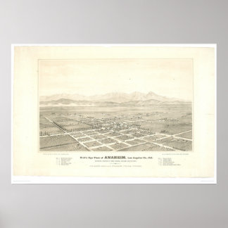 Anaheim, CA. Panoramic Map (0025A) - Unrestored Poster