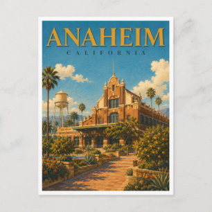 Anaheim California Castle Skyline GeoSaga Postcard