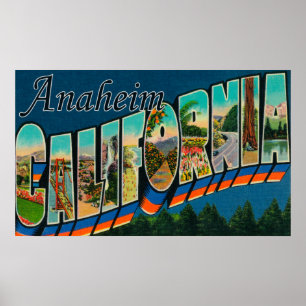 Anaheim, California - Large Letter Scenes Poster