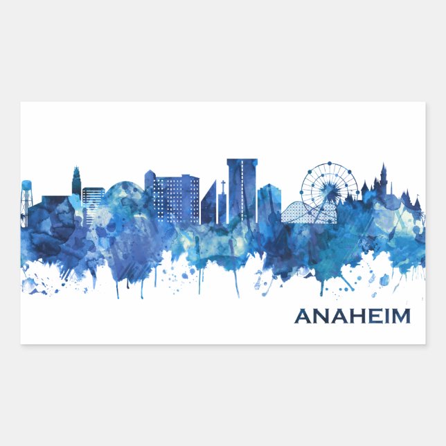 Anaheim California Skyline Blue Sticker (Front)