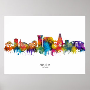 Anaheim California Skyline Poster