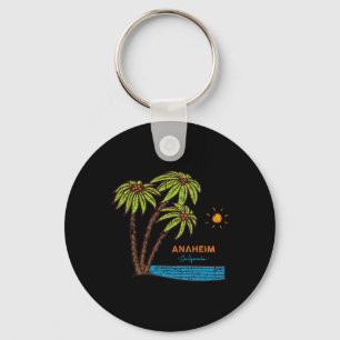 Anaheim, California Surfing Vintage Retro Beach Hi Keychain