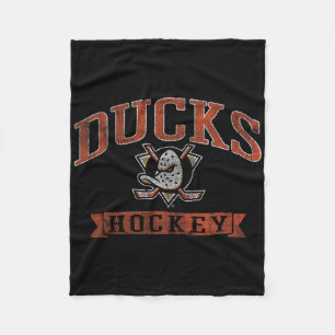 Anaheim Ducks Vintage Hockey Black Nhl Officially  Fleece Blanket