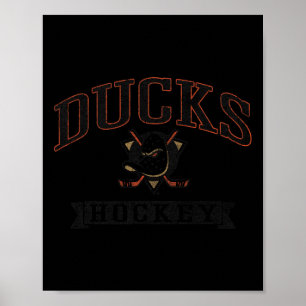 Anaheim Ducks Vintage Hockey White Nhl Officially  Poster