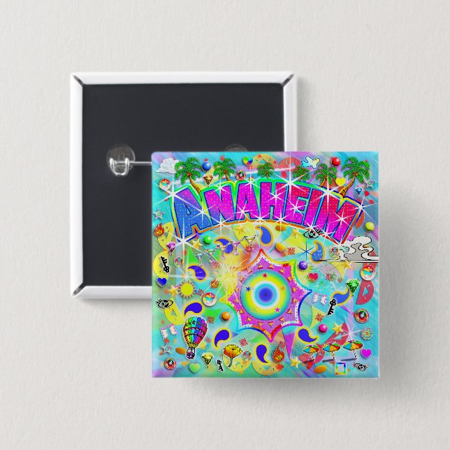 Anaheim Mystic Dance  2 Inch Square Button (Front & Back)