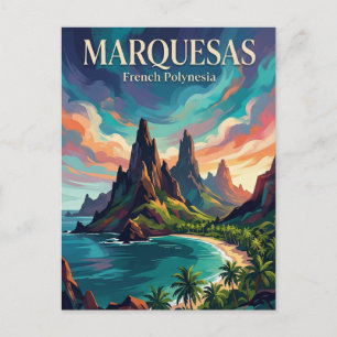 Anaho Bay French Polynesia Postcard