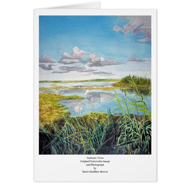 Anahuac, Texas: Watercolor Image by Marie Reeves (Front)