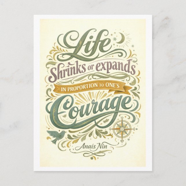 Anais Nin Courage Quotation  Postcard (Front)