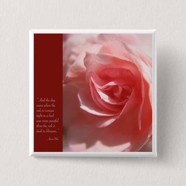 Anais Nin Quote Button in Pink (Front)