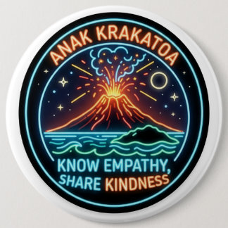 Anak Krakatoa, Indonesia - Know Emphaty 6 Inch Round Button