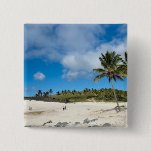 Anakena, Rapa Nui, Easter Island, Chile 2 Inch Square Button
