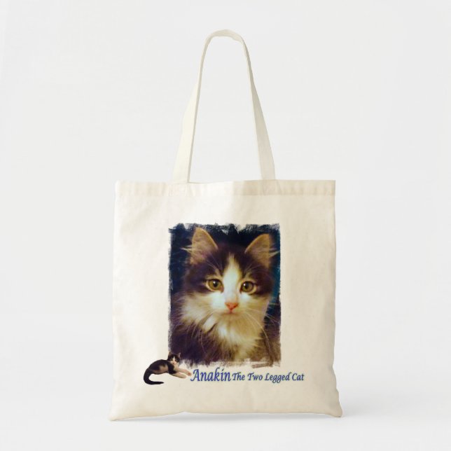 Anakin Two Legged Cat Cute Kitten Tote Bag CloseUp (Front)