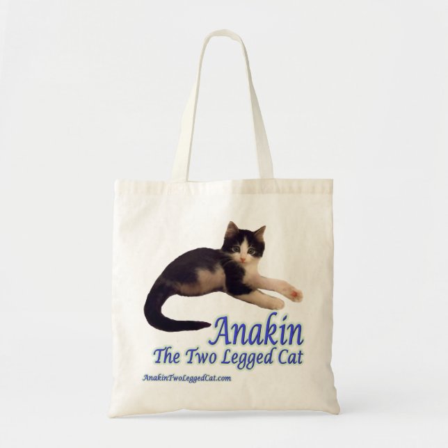Anakin Two Legged Cat Logo, Cute Kitten Tote Bag (Front)