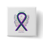 Anal Cancer Awareness Ribbon Angel Button Pins