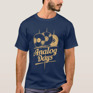 Analog Days Vintage Vinyl Record Music Lover 90s f T-Shirt