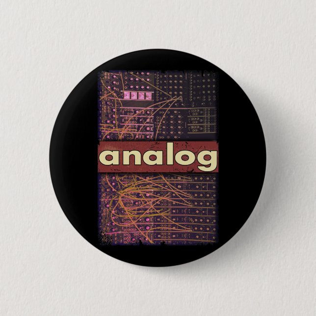 Analog Modular Synthesizer Retro Synth Producer 2 Inch Round Button (Front)