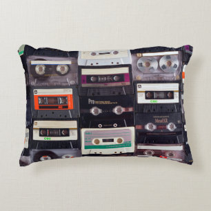 Analogic audiocassette tapes accent pillow