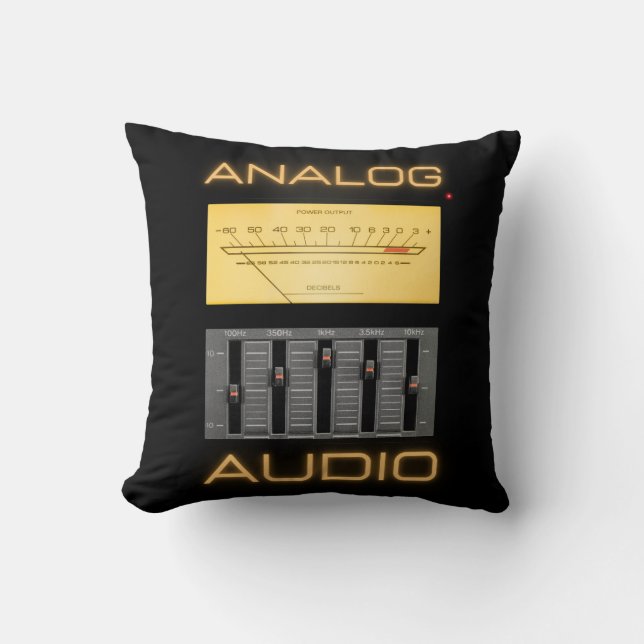 Analogue Audio Audiophiles Throw Pillow (Front)