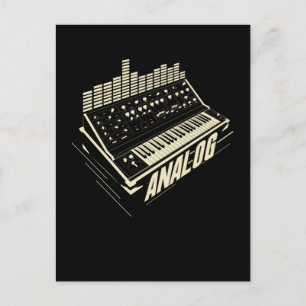 Analogue Drum Machine Synth Keyboard Synthesizer Postcard