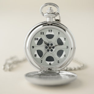 ANALOGUE FILM REEL WITH BLACK NUMBERS POCKET WATCH