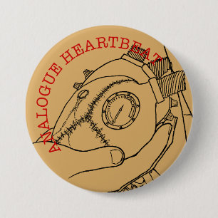 Analogue Heart Beat 3 Inch Round Button