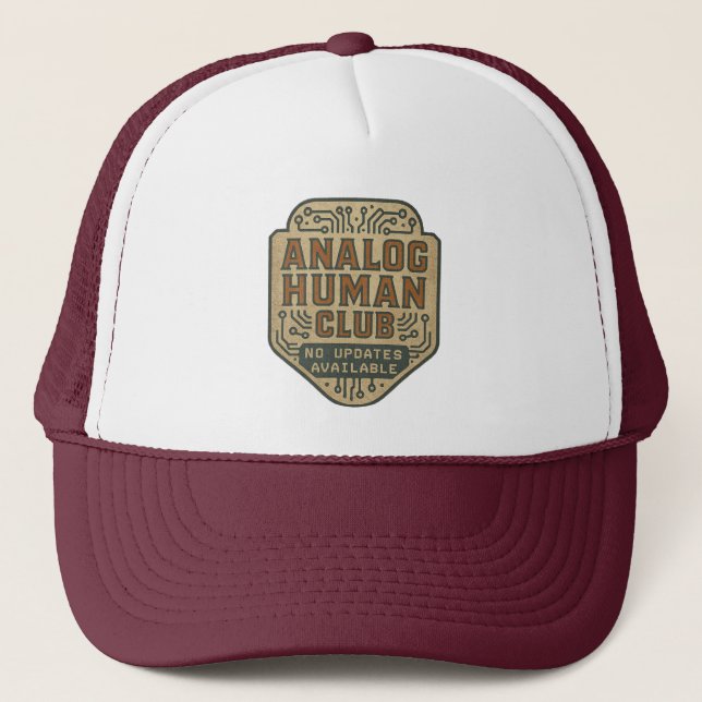 Analogue Human Club Trucker Hat - Vintage & Bold (Front)
