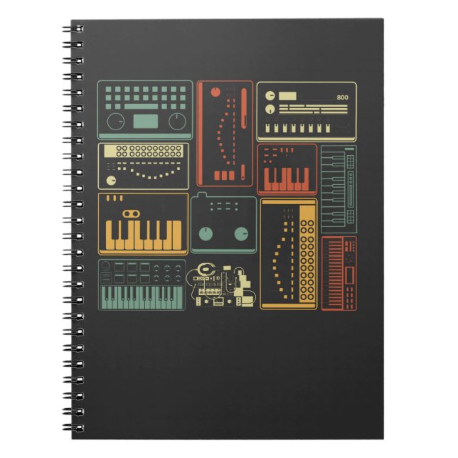Analogue Modular Synthesizer Music Producer Keyboa Notebook (Front)