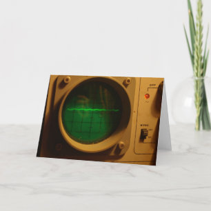 Analogue oscilloscope greeting card