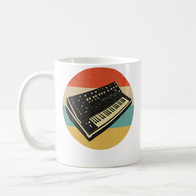 Analogue Retro Modular Synthesizer Keyboard Synthe Coffee Mug (Left)