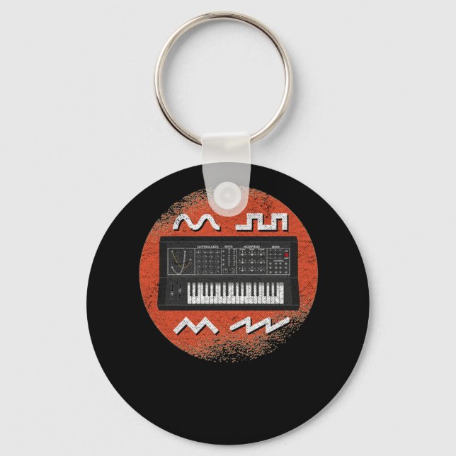 Analogue Retro Synthesizer Envelope Waveforms Synt Keychain (Front)